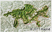 Satellite 3D Map of Graubünden, lighten