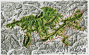 Satellite 3D Map of Graubünden, lighten, semi-desaturated