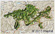 Satellite 3D Map of Graubünden, shaded relief outside