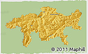 Savanna Style 3D Map of Graubünden, single color outside