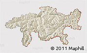 Shaded Relief 3D Map of Graubünden, cropped outside