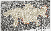 Shaded Relief 3D Map of Graubünden, darken, semi-desaturated