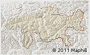 Shaded Relief 3D Map of Graubünden, lighten