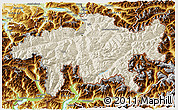 Shaded Relief 3D Map of Graubünden, physical outside