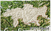 Shaded Relief 3D Map of Graubünden, satellite outside