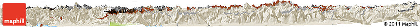 Physical Horizon Map of Graubünden, shaded relief outside