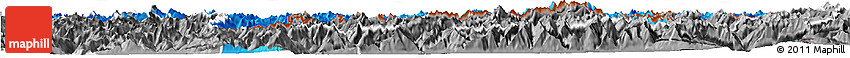 Political Horizon Map of Graubünden, desaturated