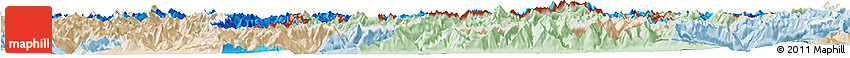 Political Horizon Map of Graubünden, lighten