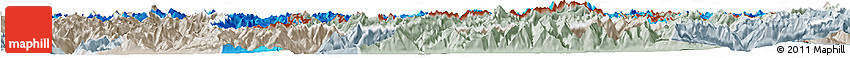 Political Horizon Map of Graubünden, lighten, semi-desaturated
