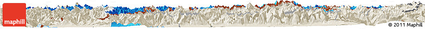 Political Horizon Map of Graubünden, shaded relief outside