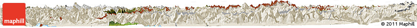 Satellite Horizon Map of Graubünden, shaded relief outside