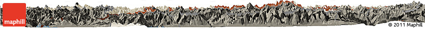 Shaded Relief Horizon Map of Graubünden, darken