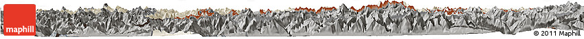 Shaded Relief Horizon Map of Graubünden, darken, semi-desaturated