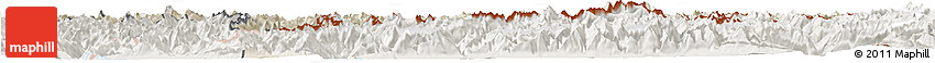 Shaded Relief Horizon Map of Graubünden, lighten