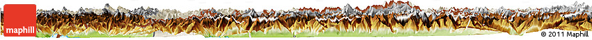Shaded Relief Horizon Map of Graubünden, physical outside