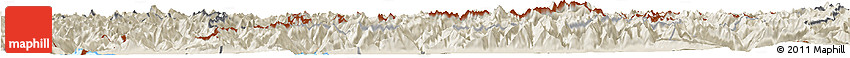 Shaded Relief Horizon Map of Graubünden