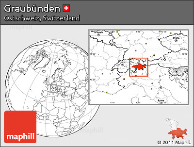 Blank Location Map of Graubünden