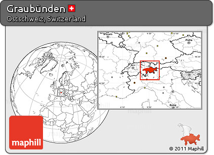 Blank Location Map of Graubünden