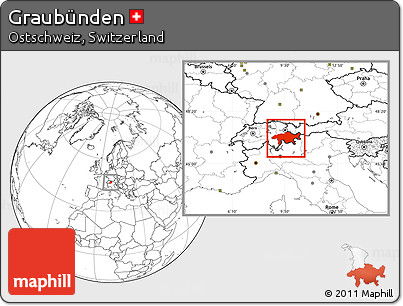 Blank Location Map of Graubünden