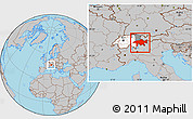 Gray Location Map of Graubünden, highlighted country, highlighted parent region