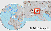 Gray Location Map of Graubünden, highlighted country