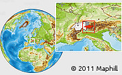 Physical Location Map of Graubünden, highlighted country, highlighted parent region