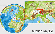 Physical Location Map of Graubünden, highlighted country
