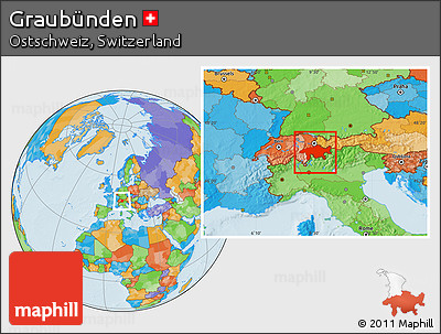 Political Location Map of Graubünden
