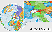 Political Location Map of Graubünden, highlighted country, highlighted parent region