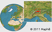 Satellite Location Map of Graubünden