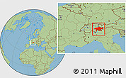 Savanna Style Location Map of Graubünden, within the entire country