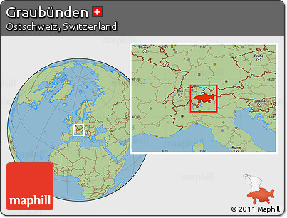 Savanna Style Location Map of Graubünden