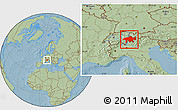 Savanna Style Location Map of Graubünden, hill shading