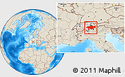 Shaded Relief Location Map of Graubünden