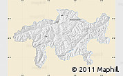 Classic Style Map of Graubünden, single color outside