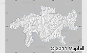 Gray Map of Graubünden, single color outside