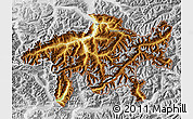Physical Map of Graubünden, lighten, desaturated
