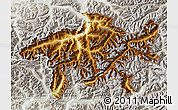 Physical Map of Graubünden, lighten, semi-desaturated