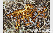 Physical Map of Graubünden, semi-desaturated