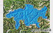 Political Map of Graubünden, satellite outside