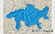 Political Map of Graubünden, shaded relief outside