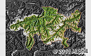 Satellite Map of Graubünden, darken, desaturated