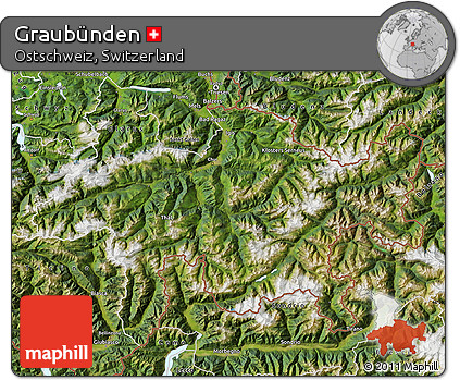 Satellite Map of Graubünden