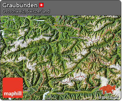 Satellite Map of Graubünden