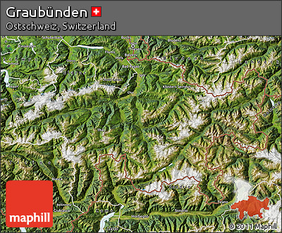 Satellite Map of Graubünden