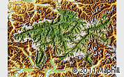 Satellite Map of Graubünden, physical outside