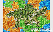 Satellite Map of Graubünden, political outside