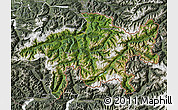 Satellite Map of Graubünden, semi-desaturated