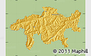 Savanna Style Map of Graubünden, single color outside