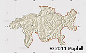 Shaded Relief Map of Graubünden, cropped outside
